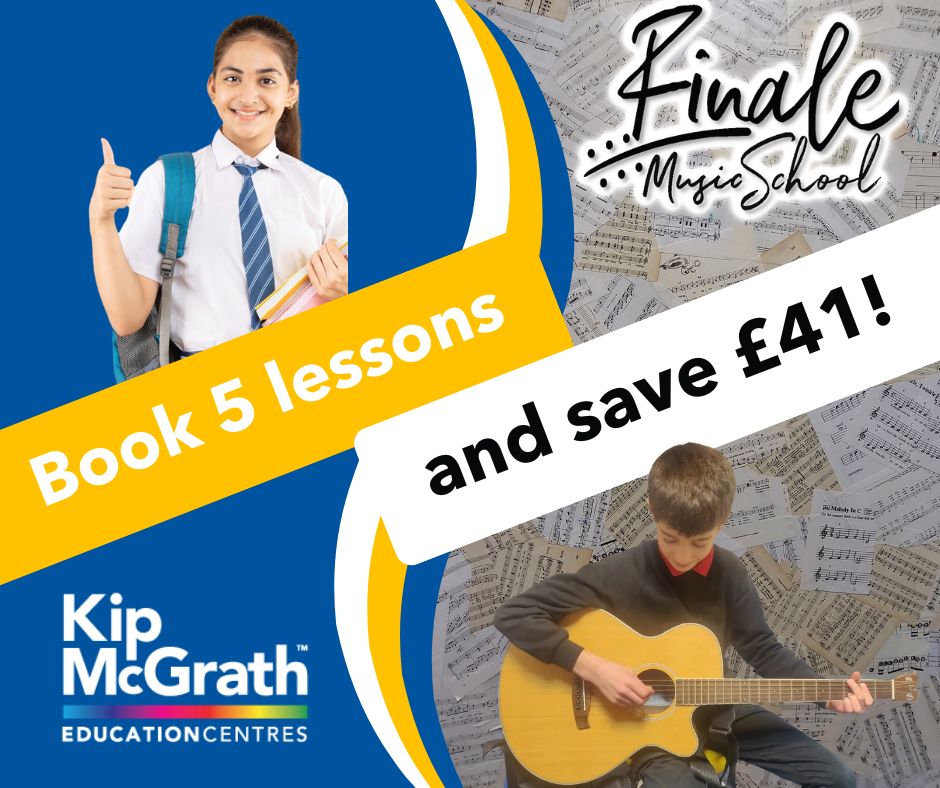 Book five music and maths / English tuition sessions at Finale Music School and Kip Mc Grath and save £41 !